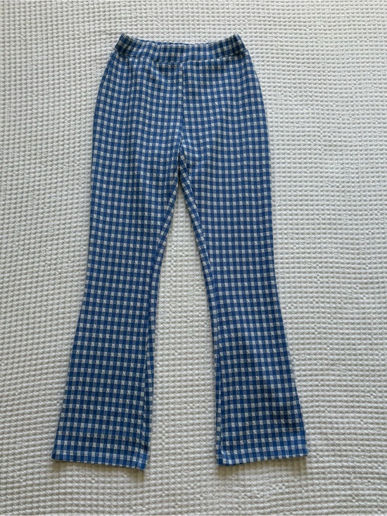 Urban Outfitters Pants - Urban Outfitters Casey Gingham Flare Pull On Pants Blue White Stretch Picnic: S